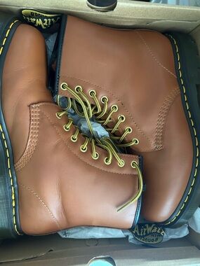 Dr. Martens Tan Leather 8-Eye Lace-Up Boots